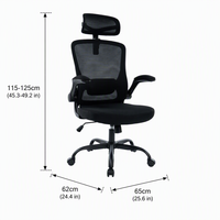 Chaise de bureau exécutive ergonomique à dossier haut en maille, livraison rapide, avec support lombaire réglable et appui-tête, pivotante pour ordinateur
