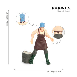 Figuras de Granjeros de Simulación, Modelo Realista Pintado a Mano, Figuras de Granjeros de Plástico, Pequeñas Figuras de Granjeros - Product Image 2