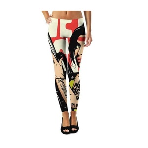 Pantalones de Fitness ajustados para mujer, mallas de Yoga elásticas Punk personalizadas, ropa de Fitness de punto transpirable, mallas de sublimación informales - Product Image 1