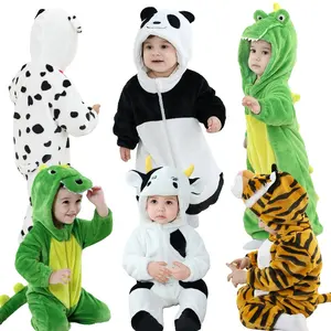 Romper hewan anak-anak musim dingin kustom Jumpsuit ritsleting dua arah kostum Cosplay Halloween