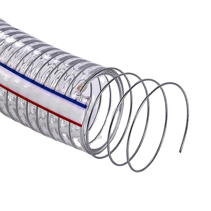 Selang Pegas Tahan UV Fleksibel 1.5 Inci, Sabuk PVC Kawat Baja Galvanis Pipa Selang Yang Diperkuat Air