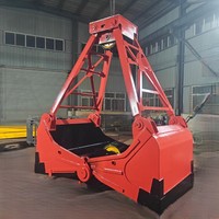 Penjepit Hidrolik Putar untuk Excavator 3.2 Ton, Penjepit Kayu, Penjepit Clamshell, Bucket dengan Motor
