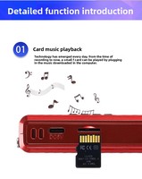 Mini radio FM portable pour lecteur MP3 de poche, enregistreur vocal, carte SD, batterie rechargeable, lampe torche LED