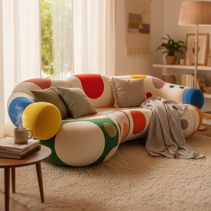 Set <span class=keywords><strong>di</strong></span> Divani Componibili <span class=keywords><strong>di</strong></span> Lusso Design Moderno Divano Chesterfield a Pois Arredamento <span class=keywords><strong>di</strong></span> Alta Qualità per Soggiorno Tessuto Personalizzabile - Product Image 3