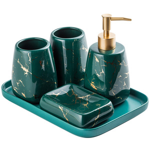 Creative Ceramic <b>Bathroom</b> Set Wash Suit Decorative Ornaments Including Mouthwash Cup and Toothbrush Cup for <b>Bathroom</b> Supplies - Product Image 5