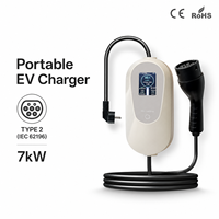 Chargeur EV portable 7kW 32A Type 2 IEC62196 prêt à être expédié, en stock, livraison rapide, station de recharge pour véhicules électriques avec prise CEE