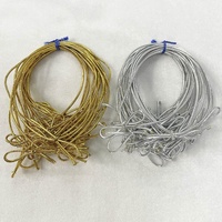Noeuds papillon élastiques faits à la main en or et argent métalliques avec cordon pour étiquettes, nœuds élastiques pour décoration de sapin de Noël YRE54