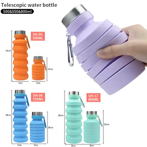 Botella de Agua Plegable de Silicona Ligera, Ecológica, Personalizable y Portátil para Senderismo, Camping, Viajes y Deportes - Product Image 4