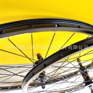 Jeu de roues de vélo de montagne 26 pouces, moyeux avant et arrière en alliage d'aluminium 32H noir - Product Image 3