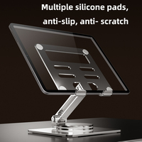 Vente en gros Support de tablette PC personnalisé Support de tablette pivotant et inclinable en alliage d'aluminium avec base rotative à 360 degrés et plaque rabattable