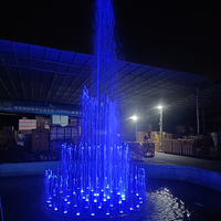 Fontaine musicale extérieure Water Faery FS-07, petite fontaine de jardin activée par la musique avec lumières LED colorées pour patio