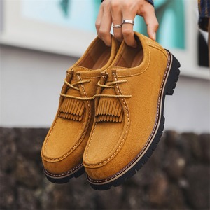 รองเท้าลำลองหนังกลับสไตล์ใหม่สำหรับผู้ชาย รุ่นเพิ่มความสูง แต่งพู่ห้อย แบบหุ้มข้อต่ำ - Product Image 2