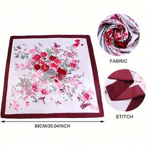 Pañuelo de Cabeza Multifuncional para Mujer con Logotipo Personalizado, Pañuelo de Cuello de Moda para las Cuatro Estaciones, Pañuelo Cuadrado de Satén para Exteriores - Product Image 3