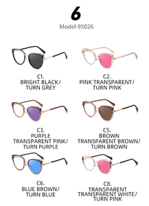 نظارات عين القط الفوتوكرومي أنيقة من Partagas ، مفصلة زنبرك UV400 ، نظارات مضادة للضوء الأزرق ، نظارات عيون بإطار بصري للنساء - Product Image 5