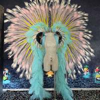 Nouveauté 2027 : Monokini et Coiffe à Plumes Personnalisées Rouge, Bleu, Vert pour le Lundi du Carnaval Jouvert, Accessoires de Costume de Carnaval Mas Band