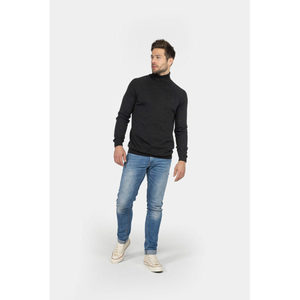 Collo alto in misto nero di lana merino senza cuciture, realizzato nei Paesi Bassi con maglieria 3D a zero spreco, private label - Product Image 3