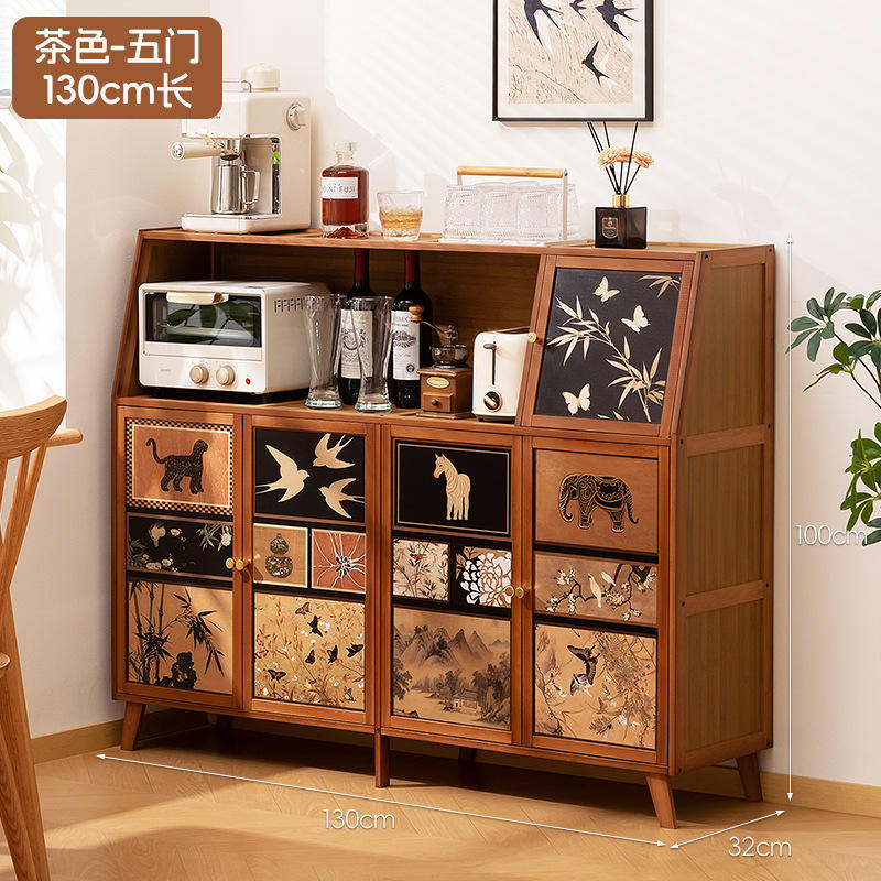 [Imprimé Style Vintage] Marron - 5 Portes, Longueur 130 mm