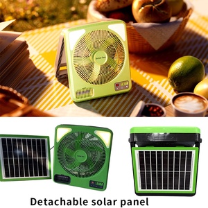 Ventilador Solar Plegable Portátil de 16 Pulgadas, Recargable, para Camping, con 5 Aspas, Batería de Litio de 15W y 16000mAh, Luces Antimosquitos - Product Image 4