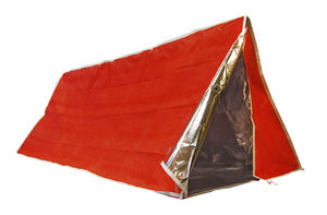 Emergency Survival Camping Shelter <strong>Tarp</strong> Orange &amp; Silver Mylar Solar Tube Tent - Product Image 4