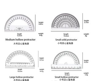 180 độ 10cm trường nhựa trong suốt 180 thước đo góc Cai Trị - Product Image 3