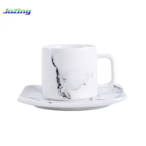 Высококачественная мраморная керамическая чашка для эспрессо с подносом