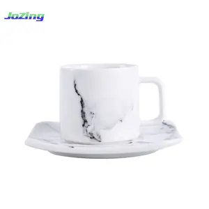 Taza de cerámica de mármol de alta gama, Espresso con bandeja