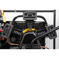 Compresseur d'atelier KOHLER RH65 6,5 CV à essence, pompe à air à piston, 9 gallons, 17 pcm, 125 psi, réservoir horizontal portable, entraînement par courroie