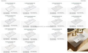 YINGJIE Lavabo en céramique cannelé étroit et fin, 24, 30, 36 pouces, pour meuble de salle de bain mural, idéal pour petits espaces - Product Image 6