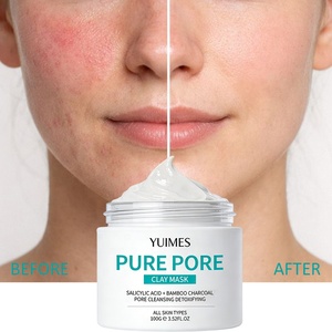Masque de boue nettoyant en profondeur pour le visage PURE PORE CLAY - 100g, personnalisable OEM |   Acide salicylique exfoliant au charbon de bambou pour tous types de peau - Product Image 2