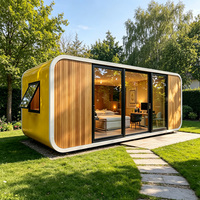 Cabine de bureau écologique en forme de pomme, villa préfabriquée modulaire, cabine en forme de pomme pour hôtel et espace de travail extérieur