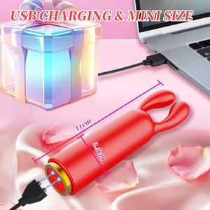 Da donna portatile in Silicone rossetto vibratore Mini coniglio clitorideo G Spot anale Dildo massaggiatore 9 modalità di vibrazione per adulti giocattoli del sesso per - Product Image 6