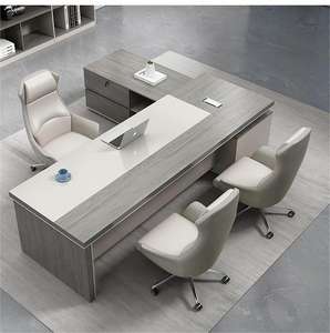 Muebles de oficina simples y modernos Mesa de jefe de moda y Escritorio de gabinete combinado con silla a juego - Product Image 1