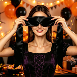 Masque pour les yeux en satin de soie doux, long, pour les mariages et les produits érotiques - Product Image 4