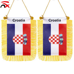 Meilleure vente <span class=keywords><strong>Croatie</strong></span> fenêtre de voiture suspendu décoration drapeau croate petit Mini voiture rétroviseur drapeau bannières - Product Image 1