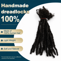 Ekstensi Rambut Dreadlocks Manusia Warna Alami 4-30 Inch 0.8cm Inter Locs untuk Kepang, Crochet Loc, Perbaikan Salon, dan Grosir