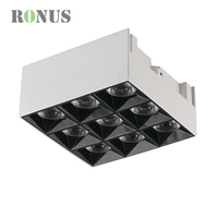 3W x 5 ampoules au plafond, rectangulaire en Aluminium 15W vers le bas COB Spot LED lumière linéaire montage en Surface Downlight