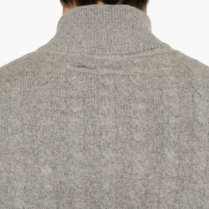 Suéter de Cachemira de punto de Cable para hombre de estilo clásico, gran cierre de cremallera de invierno, cuello redondo, patrón sólido - Product Image 3