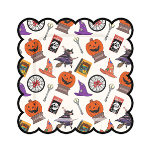 DAMAI Halloween Spider Web Paper Plates Set Halloween Pumpkin Theme Party Decorations Paper Plates Cups for Halloween Party - Product Image 2