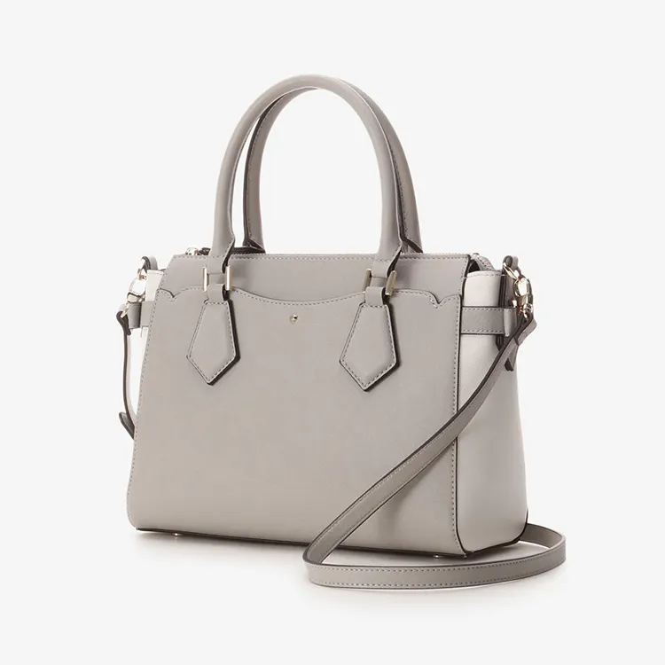 2021 Luxury Elegant Smooth Texture Gray Tote Bag Chic Classic Design Vegan Leather Lady Tote Handbags