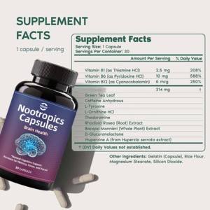 <span class=keywords><strong>Nootropics</strong></span>脳カプセルサポートサプリメント,OEMファクトリーメンタルフォーカスNootropicメモリサプリメント - Product Image 2
