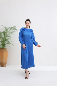 Miyake femmes à manches longues Style Boho <span class=keywords><strong>robe</strong></span> élégante modeste Maxi plissé tenue décontractée pour le bal d'été grande taille pour les femmes musulmanes - Product Image 5