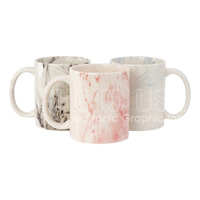 11 oz. Tasse en céramique à texture marbrée vierge Sublimation Tasse à café personnalisée