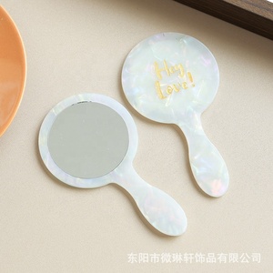 Acetic <b>Small</b> Handheld Acetate Round Vintage Eco-Friendly French Country Birthday Portable Makeup <b>Mirror</b> Wholesale - Product Image 5