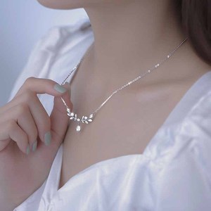 Collar de cadena de aleación Laurel Goddess para mujer, diseño moderno de gargantilla que no se desvanece, popular en <span class=keywords><strong>Instagram</strong></span> - Product Image 3