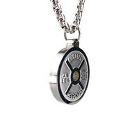 Collier YK Fashion en acier inoxydable 316, pendentif plaque de poids pour la salle de sport, fitness, hommes, femmes, bijoux sportifs de musculation, cadeau