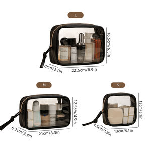 Borsa da toilette trasparente con cerniera trasparente per il trucco custodia cosmetica da viaggio - Product Image 2