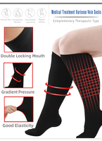 Chaussettes de compression hautes jusqu'au genou, couvrant les orteils, 20-30 mmHg, pour chirurgie, 20-30 mmHg