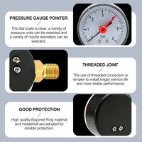Manomètre à capsule micro-millibares à cadran large de 4 pouces, antivibrations, basse pression, précision 1,6 %/2,5 %, garantie 1 an