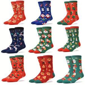 Chaussettes de Noël fantaisie unisexe en coton, motifs Père Noël, bonhomme de neige, renne, pain d'épices, <span class=keywords><strong>pour</strong></span> l'hiver, vente en gros, personnalisables OEM - Product Image 1