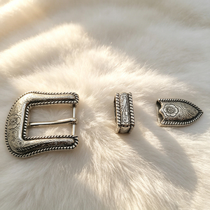 Nuevo Juego de Hebillas de Moda de 32 mm con Tornillo, Estilo Vintage Western, Juego de 3 Hebillas para Cinturón de Cuero - Product Image 4